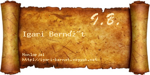Igari Bernát névjegykártya